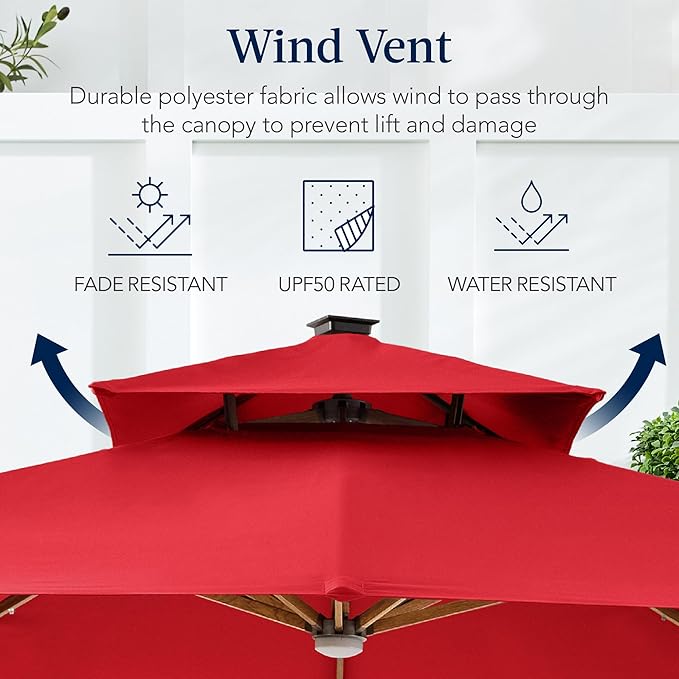 Best Choice Products 10ft Square Cantilever Patio Umbrella w/Base Included - Image 7