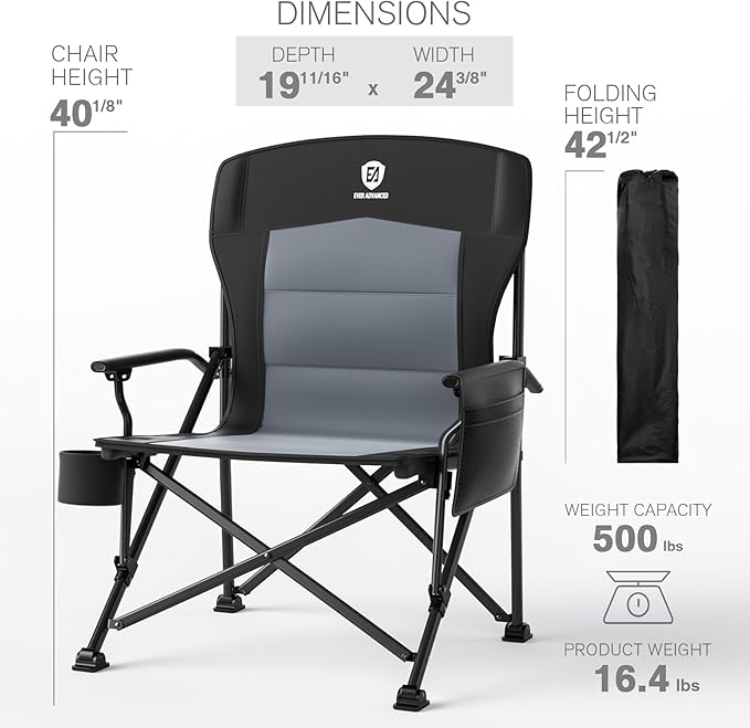 EVER ADVANCED Oversized Folding Camping Chair - Image 6