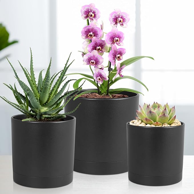 6/5/4 inch Flower Pots, Plastic Planters - Image 5
