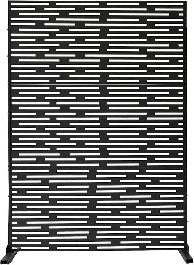 Oakland Living 6 ft. X 4 ft. Black Freestanding Metal Privacy Screen Room - Image 3
