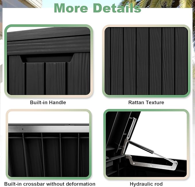 DRATO 80 Gallon Deck Box, Outdoor Storage Box - Image 3