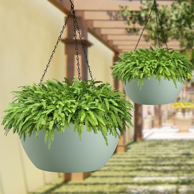 WOUSIWER 13 inch 2 Pack Large Hanging Planters - Image 5