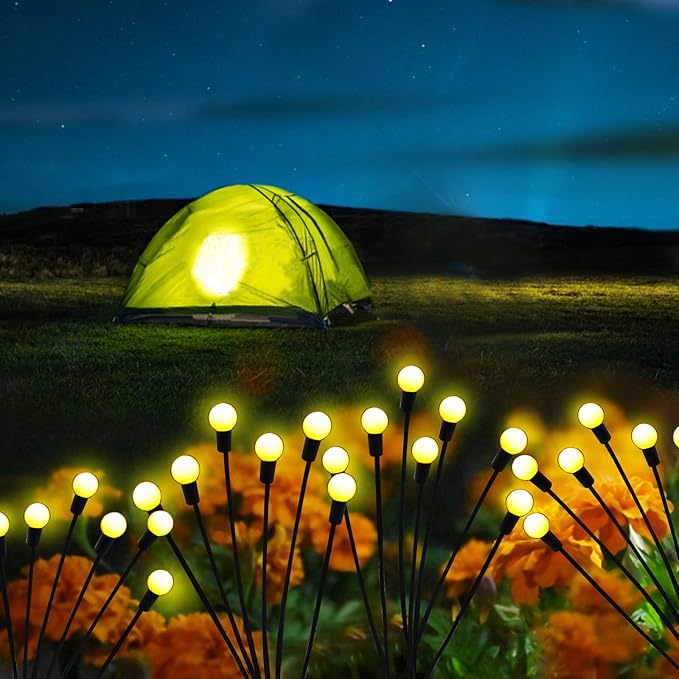 Solar Garden Lights Outdoor, 2 Pack 20 LED Solar Firefly Lights Waterproof - Image 6