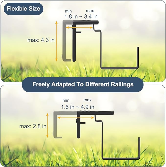 smusei 4 Pack Window Boxes Planters 17’’ Railing Planter Box - Image 3