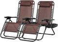 Nazhura Set of 2 Relaxing Recliners Patio Chairs Adjustable Steel Mesh Zero by NazhuraGoodCompanionAtHome
