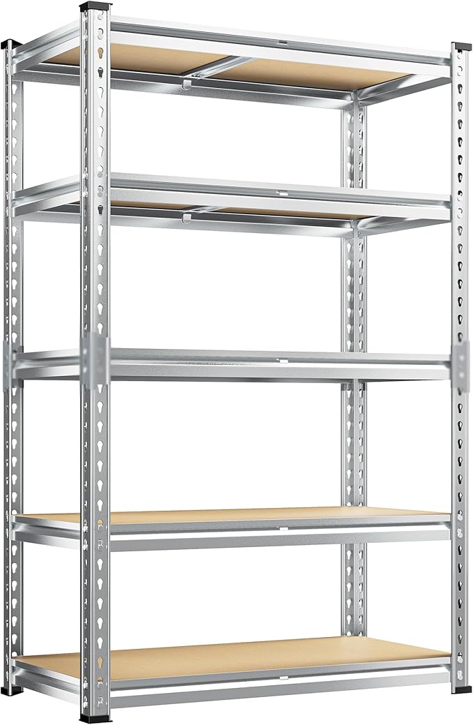 REIBII Garage Shelving, 5 Tier Storage Shelves Load 2400LBS, Adjustable Garage by REIBII
