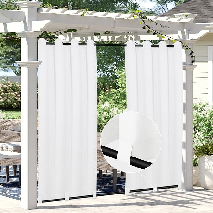 Easy-Going Linen Look Outdoor Curtains Waterproof Windproof Porch Curtains by Easy-Going