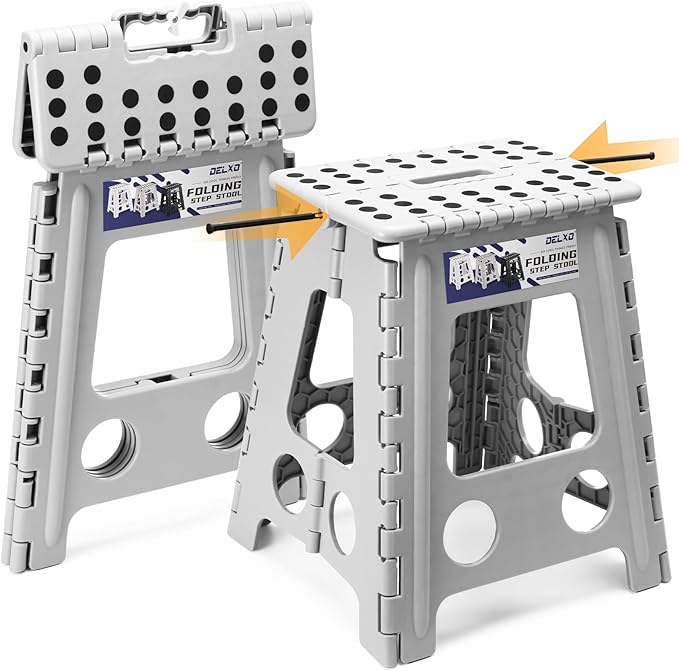 Delxo 16 Inch Folding Step Stool, Foldable Stool by Delxo