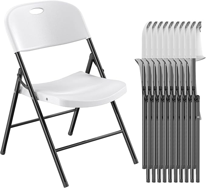 Nazhura 350 Weight Limit Heavy Duty Plastic Folding Chair by NazhuraGoodCompanionAtHome
