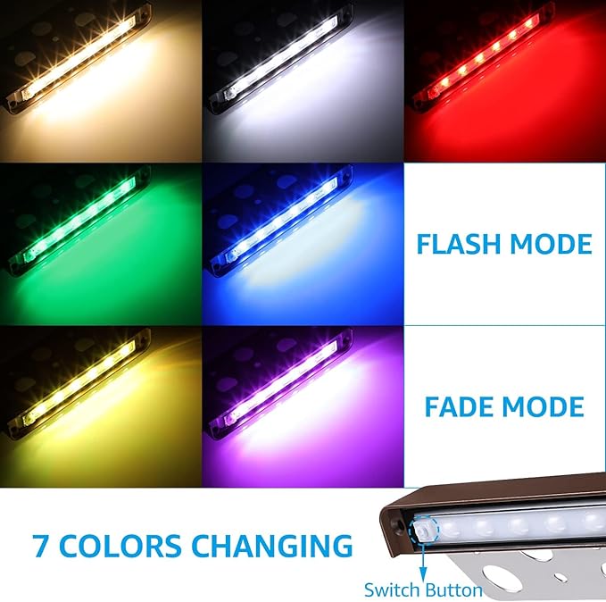 LEONLITE 8-Pack Premium Series RGB 4 Inch 1W LED Retaining Wall Lights Swivel - Image 2