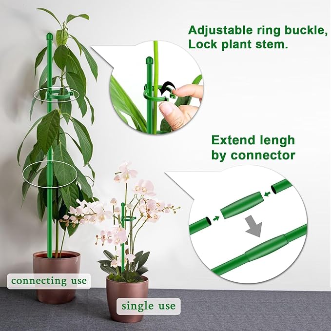 Plant Stakes 17inch &11inch SupKing Adjustable Length Plant Support Stake 16Pcs - Image 4