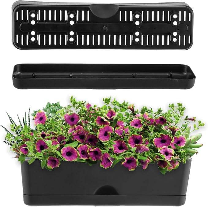5 Pack Window Boxes Planters 16 Inches Rectangular Planter Herb Planter Boxes - Image 6