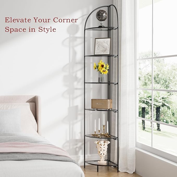 Crofy Foldable 6 Tier Corner Shelf, Metal Corner Plant Stand - Image 4