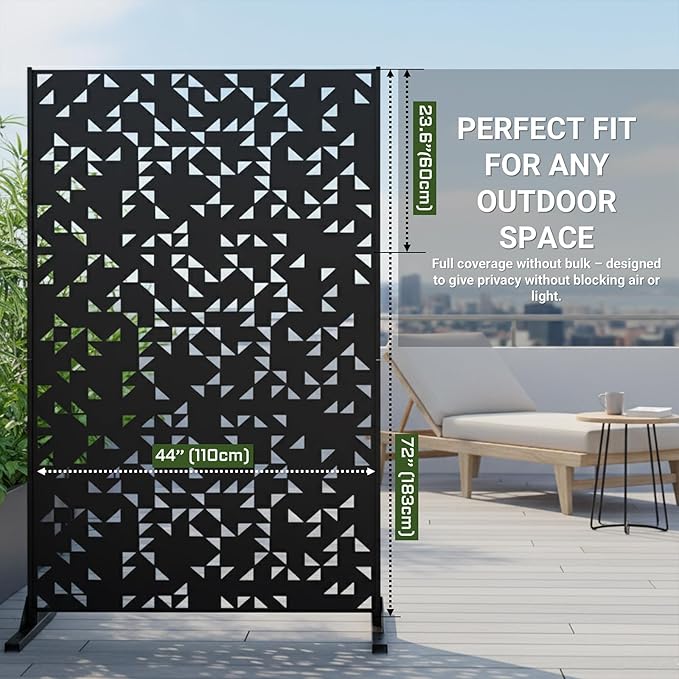 Metal Privacy Screen Outdoor 6FT – Laser-Cut Geometric Mosaic Decorative Steel - Image 9