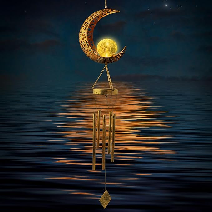 Moon Solar Lights Wind Chimes for Outside Gift for Women, Mom and Grandma - Image 5