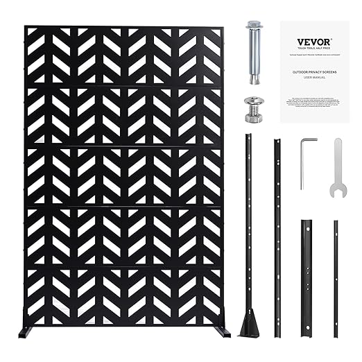 VEVOR Metal Privacy Screen, Outdoor Privacy Screens 5-Panel, Freestanding - Image 9