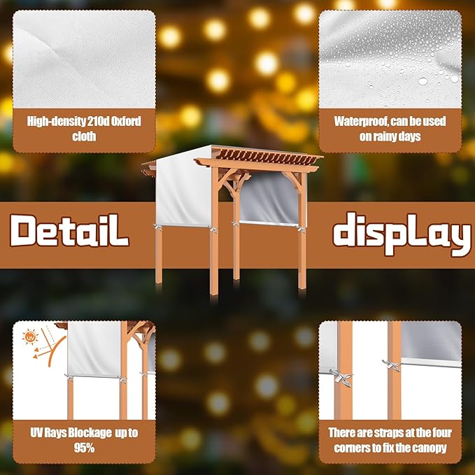 Universal Pergola Replacement Canopy Outdoor Canopy Shade Cover Waterproof - Image 3