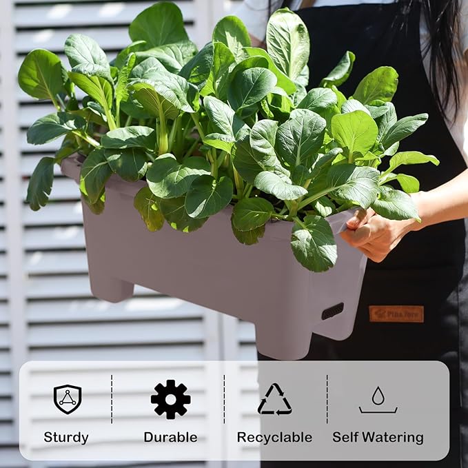 Self-Watering Rectangle Planter Boxes 8-Pack, 15.7-Inch Window Box Planter - Image 4