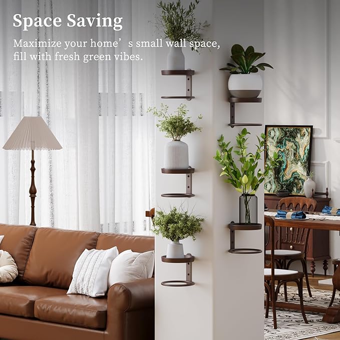 Metal Wall Planters Mid Century Modern Floating Shelves - Image 4