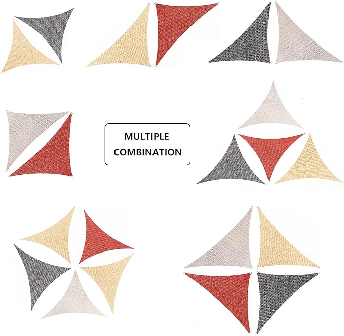 AsterOutdoor Sun Shade Sail Triangle 12' x 12' x 12' UV Block Canopy - Image 9