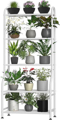 5-Tier Metal Plant Stand Indoor Outdoor, Waterproof Flower Stand by Yutrchey
