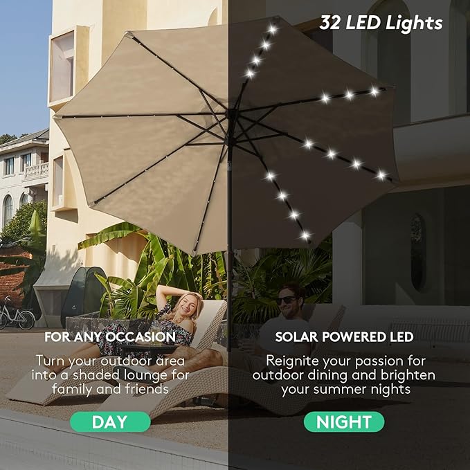 JEAREY 9FT Outdoor Patio Umbrella - Image 4