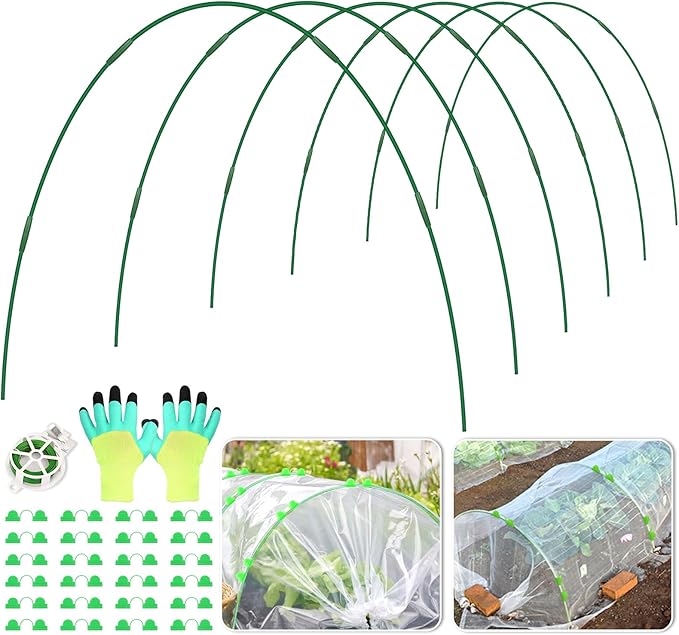 30 Pcs Garden Hoops for Raised Beds, 6mm Greenhouse Hoops Grow Tunnel by LifeisLuck