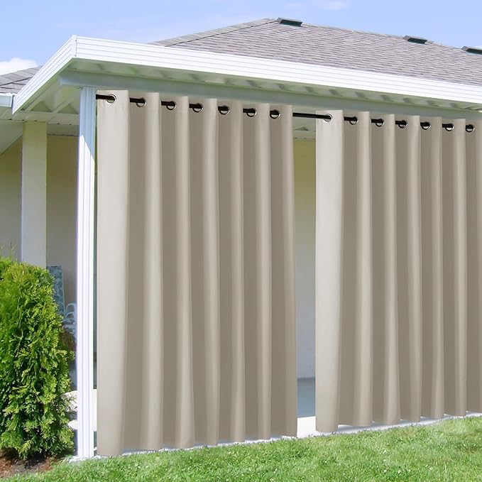 NICETOWN Outdoor Curtains for Patio W100 x L95 inch 2 Pieces, Sun Blocking by NICETOWN