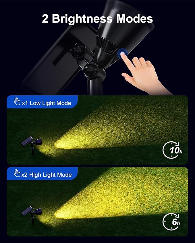 Solar Powered Spot Lights Outdoor Waterproof Super Bright LED Yard Spotlights - Image 6