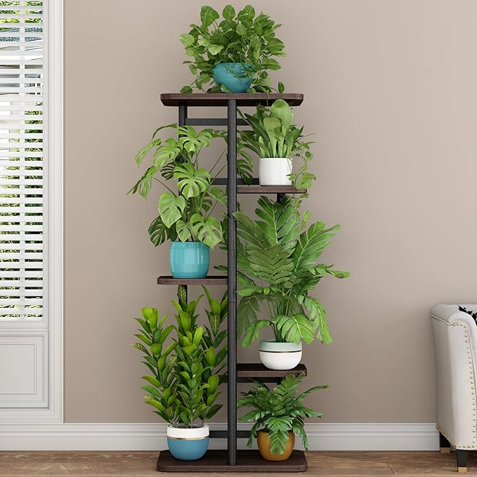 LINZINAR Plant Stand 5 Tier 6 Potted Indoor Plant Shelf Multiple Stands - Image 3