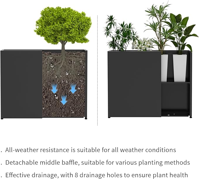 38" L x 10" W x 30" H Black Planter Box - Image 7