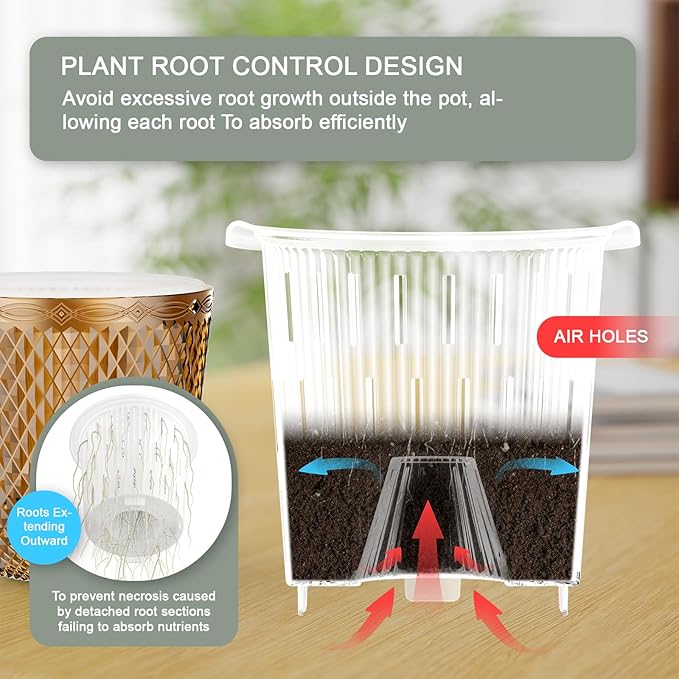 QCQHDU Self Watering Hanging Pots, 2 Pack 7.2 Inch Hanging Planters - Image 5