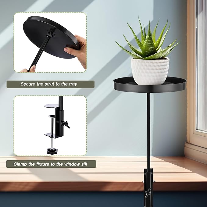 2 Pcs Window Sill Plant Shelf 7.9''D x 14.2''H Adjustable Window Shelf - Image 3