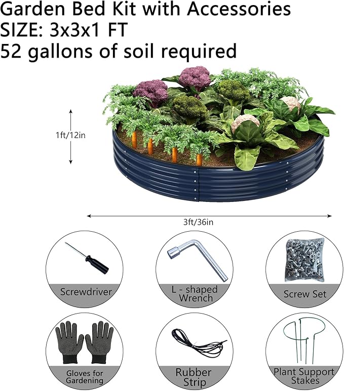 Galvanized Metal Planter Raised Garden Bed Kit - Image 2
