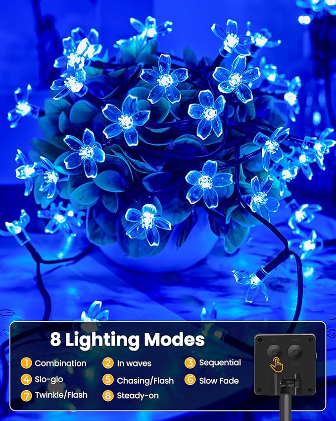 Brightown 60 LED Solar Flower String Lights - Image 4