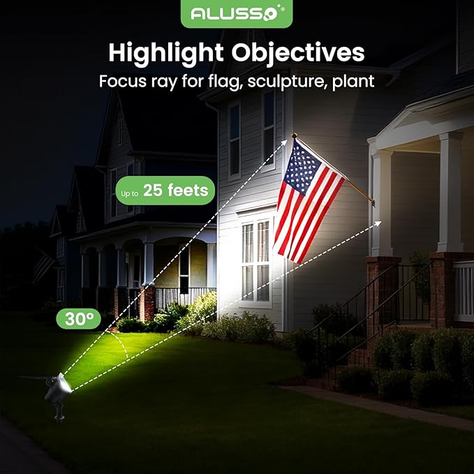 ALUSSO® Solar Landscape Spotlights 3CCT, Dimmable Solar Spot Lights Outdoor - Image 5