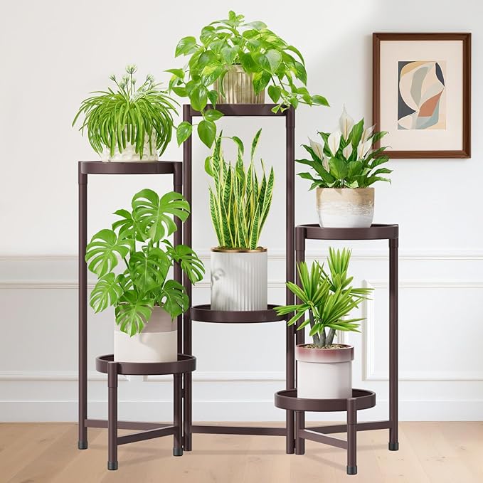 iDavosic.ly Plant Stand Indoor Outdoor, 6 Tier Corner Metal Flower Display by iDavosicly