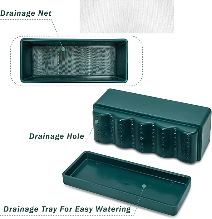 D'vine Dev 12 Inch Window Box Planter, Rectangle Plastic Herb Planter - Image 4