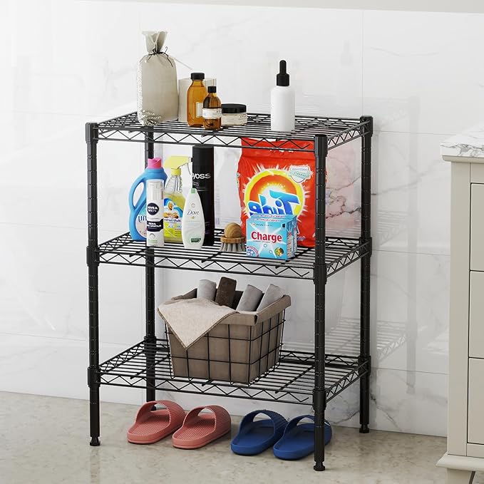 DUMOS 3-Tier Metal Wire Storage Shelves, Adjustable Standing Storage Rack Shelf - Image 4