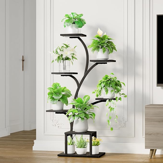 Plant Stand Indoor with Grow Lights, 7 Tiered Indoor Plant Shelf, Metal Plant - Image 8