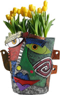 TOZLU Art Abstract Face Planters Pots Head, Unique Fun Abstract Face Flower Pot by TOZLU