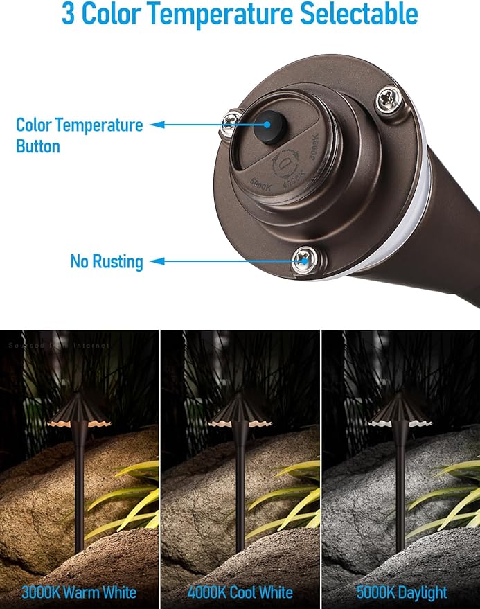 LEONLITE 3CCT Low Voltage Pathway Lights, LED Landscape Path Lights, - Image 3