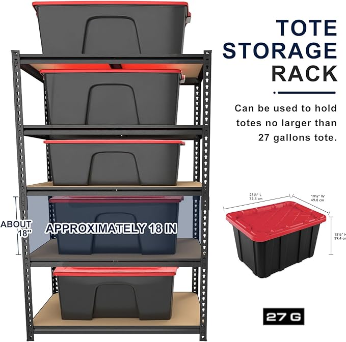 Garage Storage Shelves 72'', 2400 LBS Garage Shelving Units, Storage Shelves - Image 5