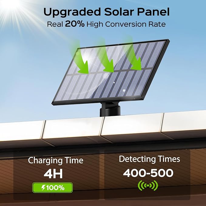 Adiding Solar Outdoor Lights, 202 LEDs Flood Lights - Image 2