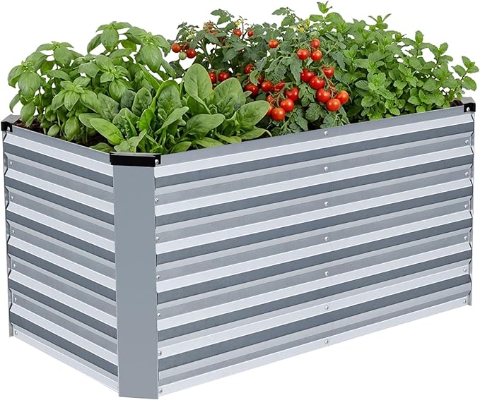 INNO STAGE 4x2x2ft Galvanized Raised Garden Bed, Raised Garden Bed Kit-Metal by INNOSTAGE