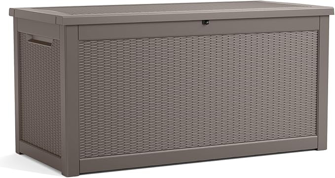 320 Gallon Resin Deck Box, Lockable Patio Outdoor Storage Box - Image 7