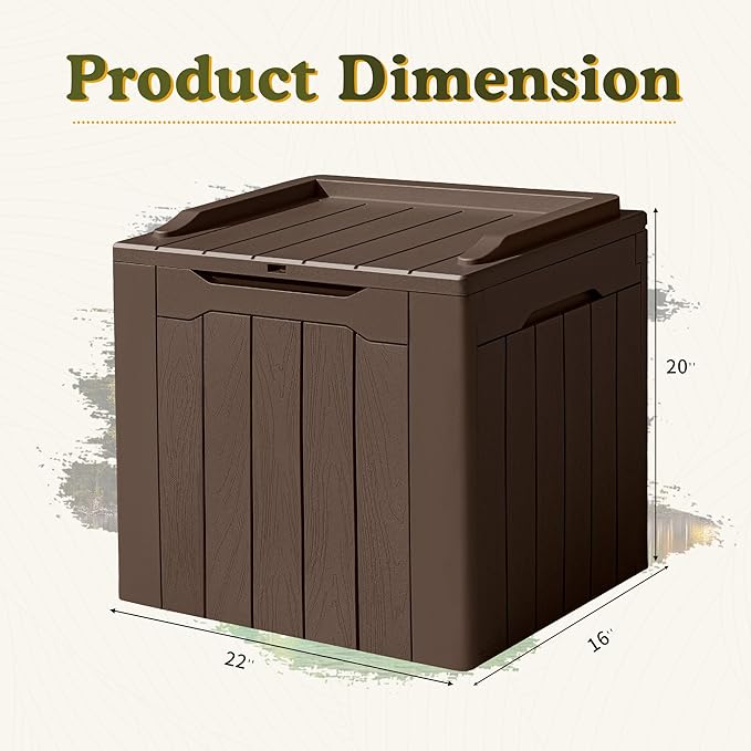 Devoko 31 Gallon Waterproof Outdoor Storage Box Resin Deck Box Lockable and UV - Image 6