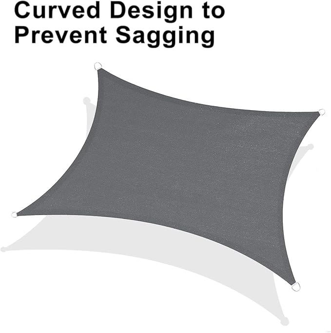 LOVE STORY Custom Size 8'x15' Dark Grey Sun Shade Sail Rectangle UV Block - Image 6