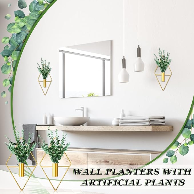 2 Pieces Gold Wall Decor Hanging Planters - Image 4