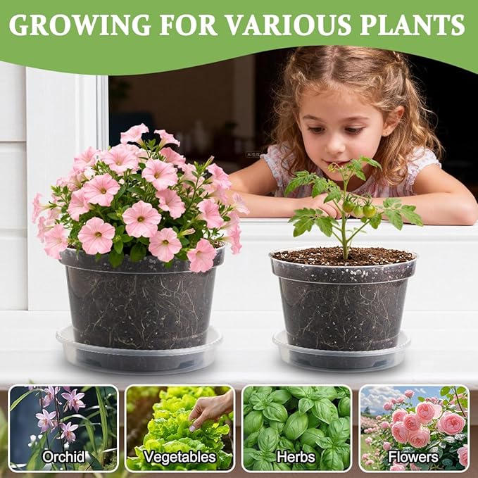 12 Pack 8 Inch Clear Plant Pots - Image 6